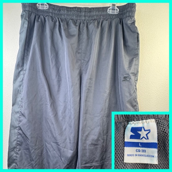Vintage Starter Track Pants Mens Large Gray Blue Baggy - Picture 1 of 6